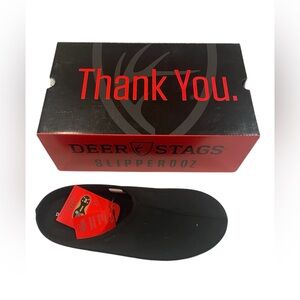 Deer Stags Wherever Midnight Black Slipperooz Sz (11)